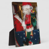 Kerstman op een paard met Snow Art Print Fotoplaat (Zijkant)