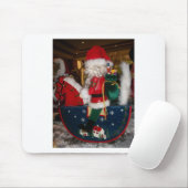 Kerstman op een paard met Snow Art Print Muismat (Met muis)