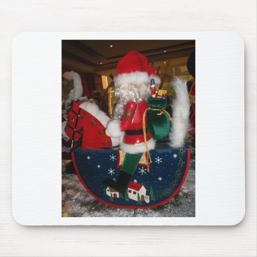 Kerstman op een paard met Snow Art Print Muismat (Voorkant)