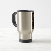 Kerstman op een paard met Snow Art Print Reisbeker (Voorkant links)