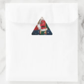 Kerstman op een paard met Snow Art Print Sticker (Tas)