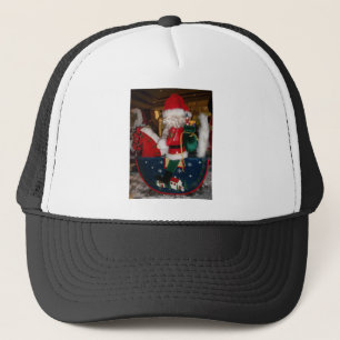 Kerstman op een paard met Snow Art Print Trucker Pet