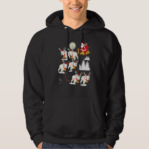 Kerstman op een Poodle-hond rijdend Kerstmis Hoodie