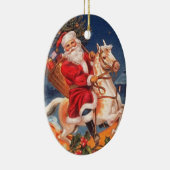  Kerstman op een Rocking Horse Ornament (Rechts)