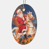 Kerstman op een Rocking Horse Ornament (Links)