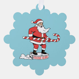 Kerstman op een Roomba – Kerstexpress Ornament Kaart
