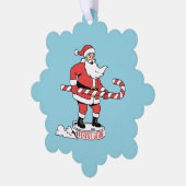 Kerstman op een Roomba – Kerstexpress Ornament Kaart (Links)