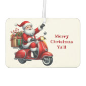 Kerstman op een scooter luchtverfrisser (Achterkant)