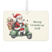 Kerstman op een scooter luchtverfrisser (Achterkant)