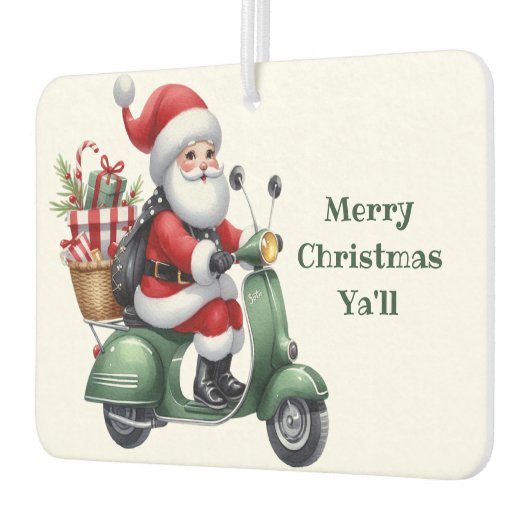 Kerstman op een scooter luchtverfrisser (Links)