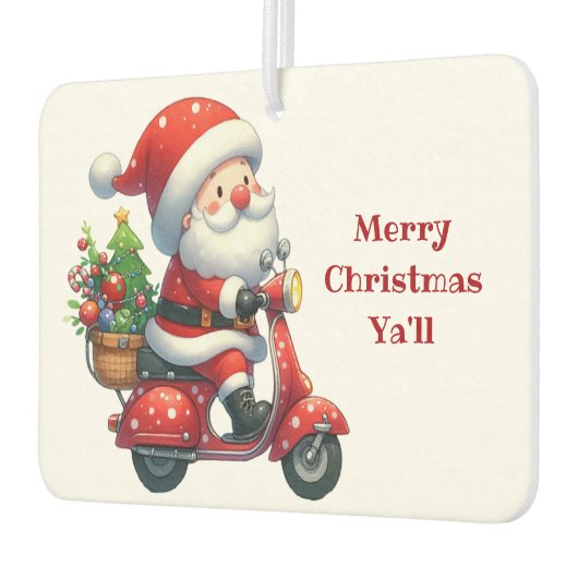 Kerstman op een scooter luchtverfrisser (Links)