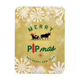 Kerstman op een stieren slee – Forex Pipmas cadeau Magneet