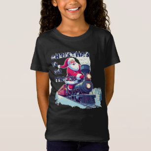 Kerstman op een trein t-shirt