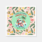 Kerstman op een tropisch eiland kerstfeest in juli servet (Voorkant)