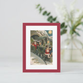 Kerstman op een Vintage Briefkaart (Staand voorkant)