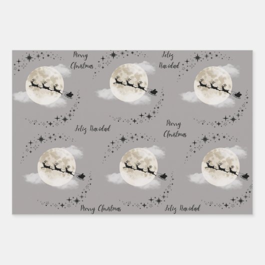 Kerstman op eerste kerstdag inpakpapier vel (Voorkant 3)