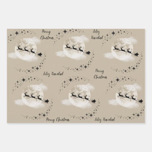 Kerstman op eerste kerstdag inpakpapier vel (Voorkant 2)