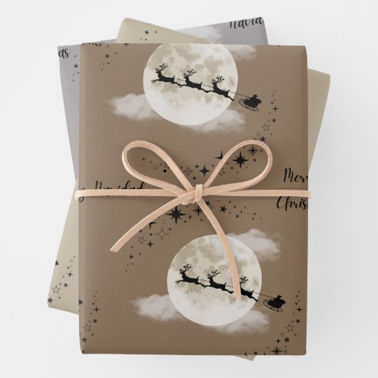 Kerstman op eerste kerstdag inpakpapier vel (In situ)