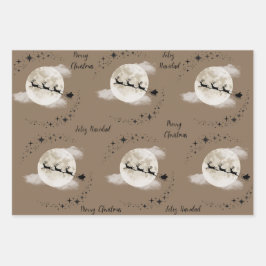 Kerstman op eerste kerstdag inpakpapier vel