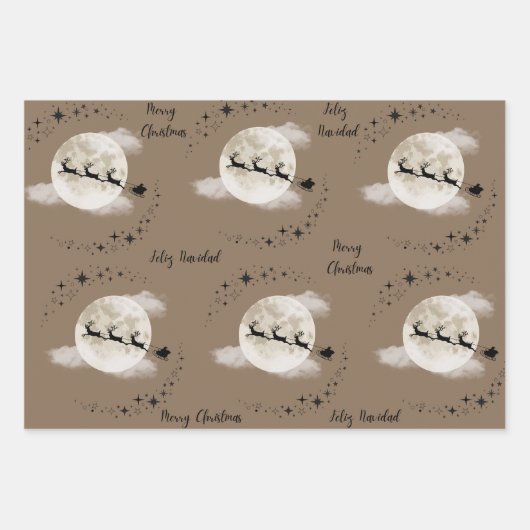 Kerstman op eerste kerstdag inpakpapier vel (Voorkant)