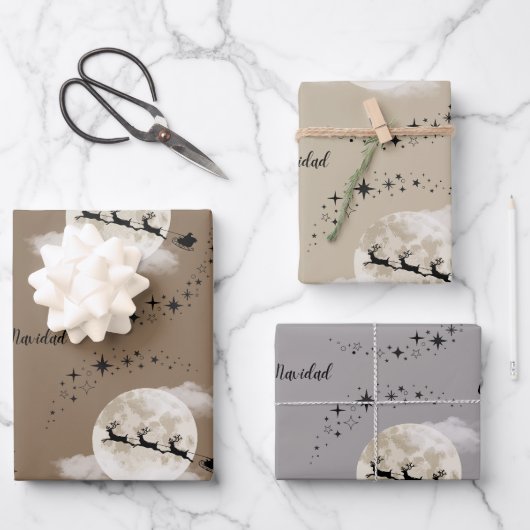 Kerstman op eerste kerstdag inpakpapier vel (Voorkant)