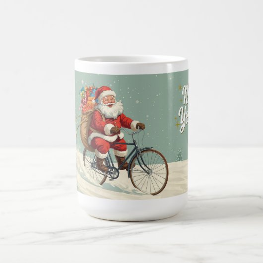 Kerstman op fiets Kerstmis Mok (Center)