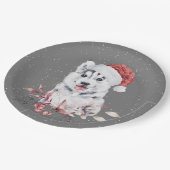 Kerstman op grijs papieren bordje (Gekanteld)