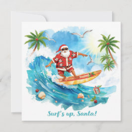 KERSTMAN op Hawaiaans strand voor Kerstmis Feestdagenkaart