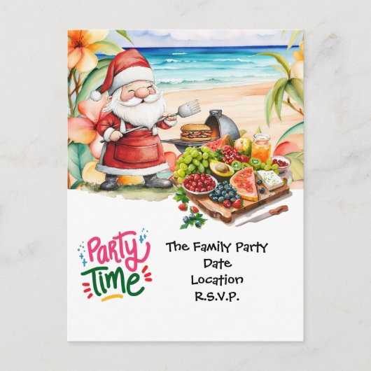 Kerstman op Hawaii Beach voor Kerstmis Briefkaart (Voorkant)