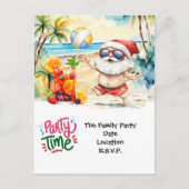 Kerstman op Hawaii Beach voor Kerstmis Feestdagenkaart (Voorkant)