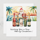 Kerstman op Hawaii Beach voor Kerstmis Feestdagenkaart (Voorkant / Achterkant)