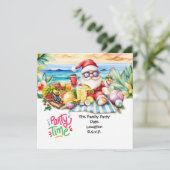 Kerstman op Hawaii Beach voor Kerstmis Kaart (Staand voorkant)