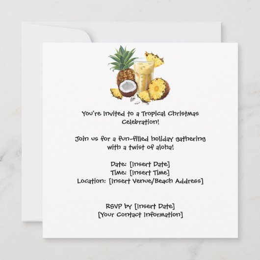 Kerstman op Hawaii Beach voor Kerstmis Kaart (Achterkant)