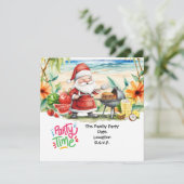 Kerstman op Hawaii Beach voor Kerstmis Kaart (Staand voorkant)