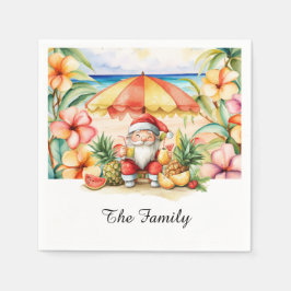 Kerstman op Hawaii Beach voor Kerstmis Servet