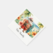 Kerstman op Hawaii Beach voor Kerstmis Servet (Hoek)