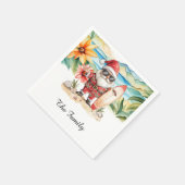 Kerstman op Hawaii Beach voor Kerstmis Servet (Hoek)