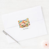 Kerstman op Hawaii Beach voor Kerstmis Vierkante Sticker (Envelop)