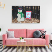 Kerstman op het Boerderij Canvas Afdruk (Insitu (Woonkamer))