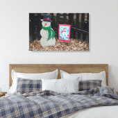 Kerstman op het Boerderij Canvas Afdruk (Insitu (Slaapkamer))