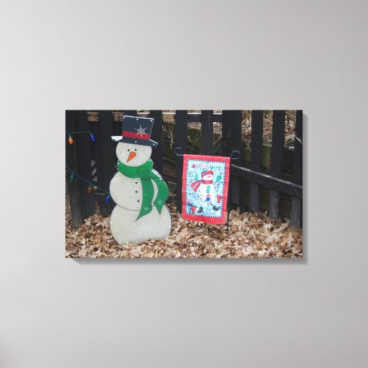 Kerstman op het Boerderij Canvas Afdruk (Voorkant)