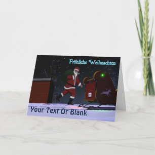 Kerstman op het Dak - Frohliche Weihnachten Feestdagen Kaart
