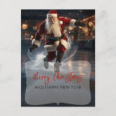 Kerstman op het ijs briefkaart (Voorkant)
