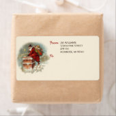  kerstman op het kerstlabel Chimney Etiket (Insitu)