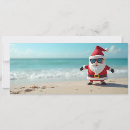 Kerstman op het strand