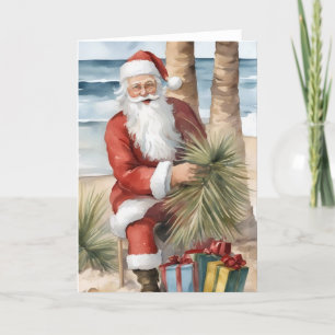 Kerstman op het Strand Kaart