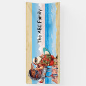 KERSTMAN OP HET STRAND MET KERSTMIS IN JULI SPANDOEK (Verticaal)
