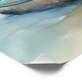 Kerstman op het strand voor Kerstmis in juli Perfect Poster (Hoek)