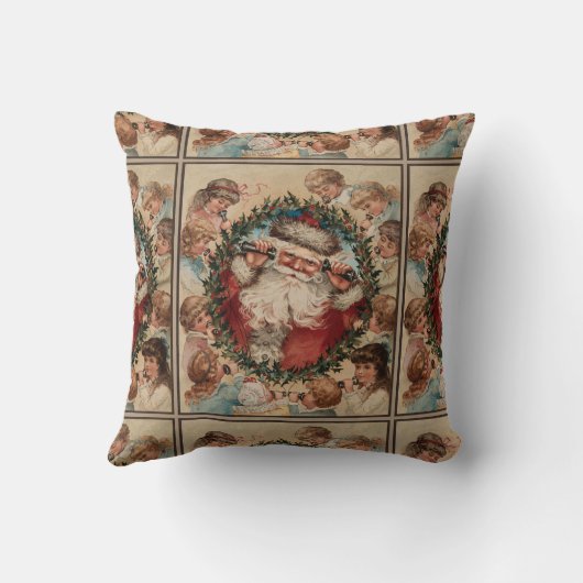 Kerstman op het telefoontoestel Kussen (Achterkant)