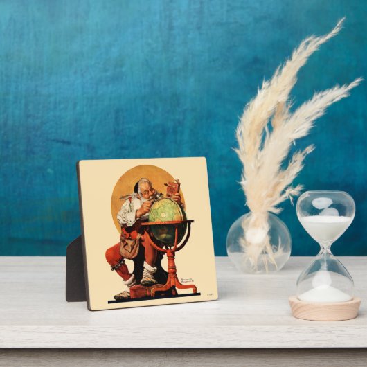 Kerstman op het Wereldbol Fotoplaat (Insitu)